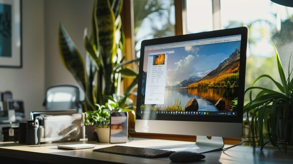 Frau genießt Kaffee beim Arbeiten am Laptop im Café