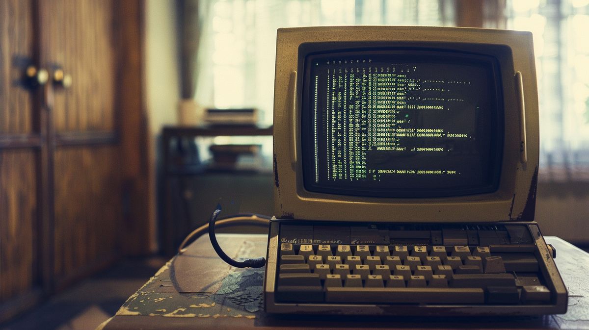 Alt-Text: Junger Entwickler aktualisiert Legacy Software Deutsch auf einem Laptop in einem modernen Büro