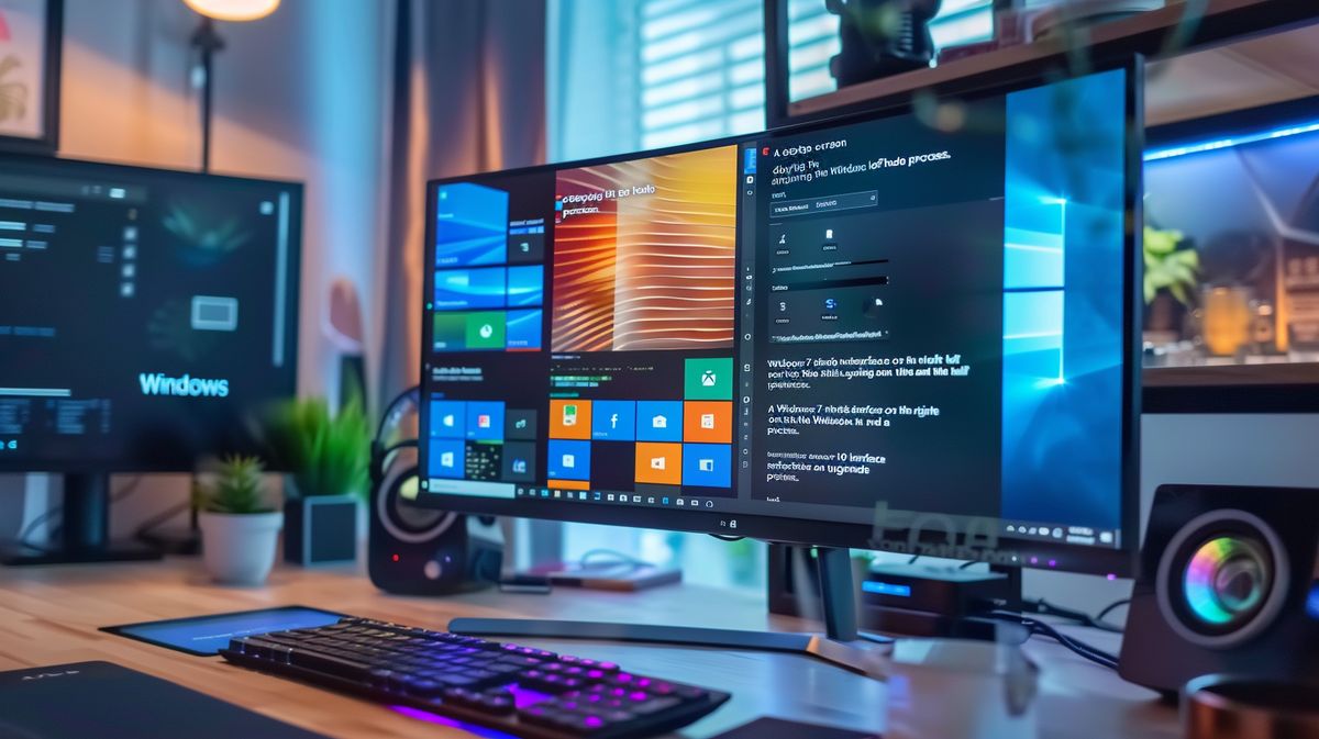 Anleitung zum Upgrade von Windows 7 auf Windows 10 auf einem Computerbildschirm dargestellt