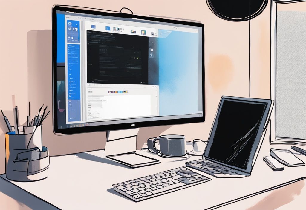 Moderne digitale Illustration mit schwarzem Farbschema: Windows 11 Desktop mit hervorgehobener .jar-Datei, Cursor darüber und geöffnetem Eingabeaufforderungsfenster im Hintergrund.