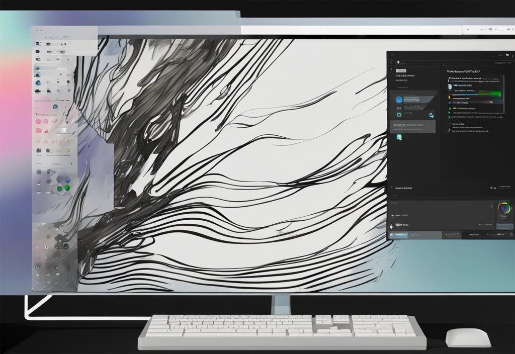 Moderne digitale Illustration eines Windows 11 Desktops mit transparentem Overlay eines Systemwiederherstellungsfensters, das den Prozess "desktop wiederherstellen windows 11" anzeigt.