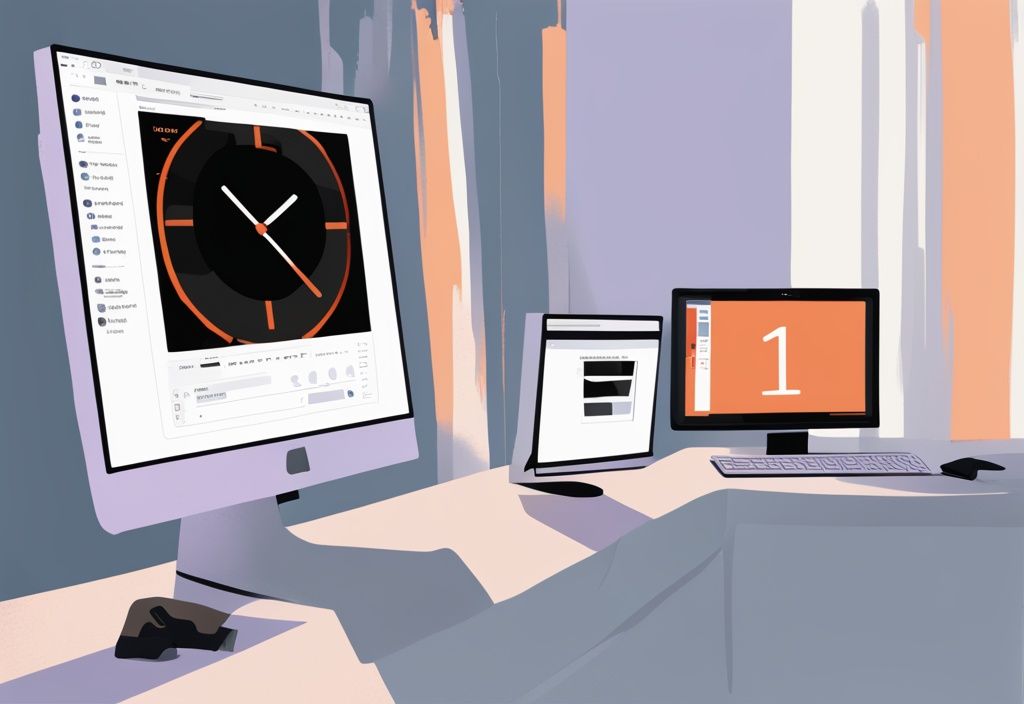 Moderne digitale Illustration in Schwarz: Fortschrittsbalken zeigt Windows 11 Installation, digitale Uhr daneben zeigt verstrichene Zeit - wie lange dauert Windows 11 Installation?