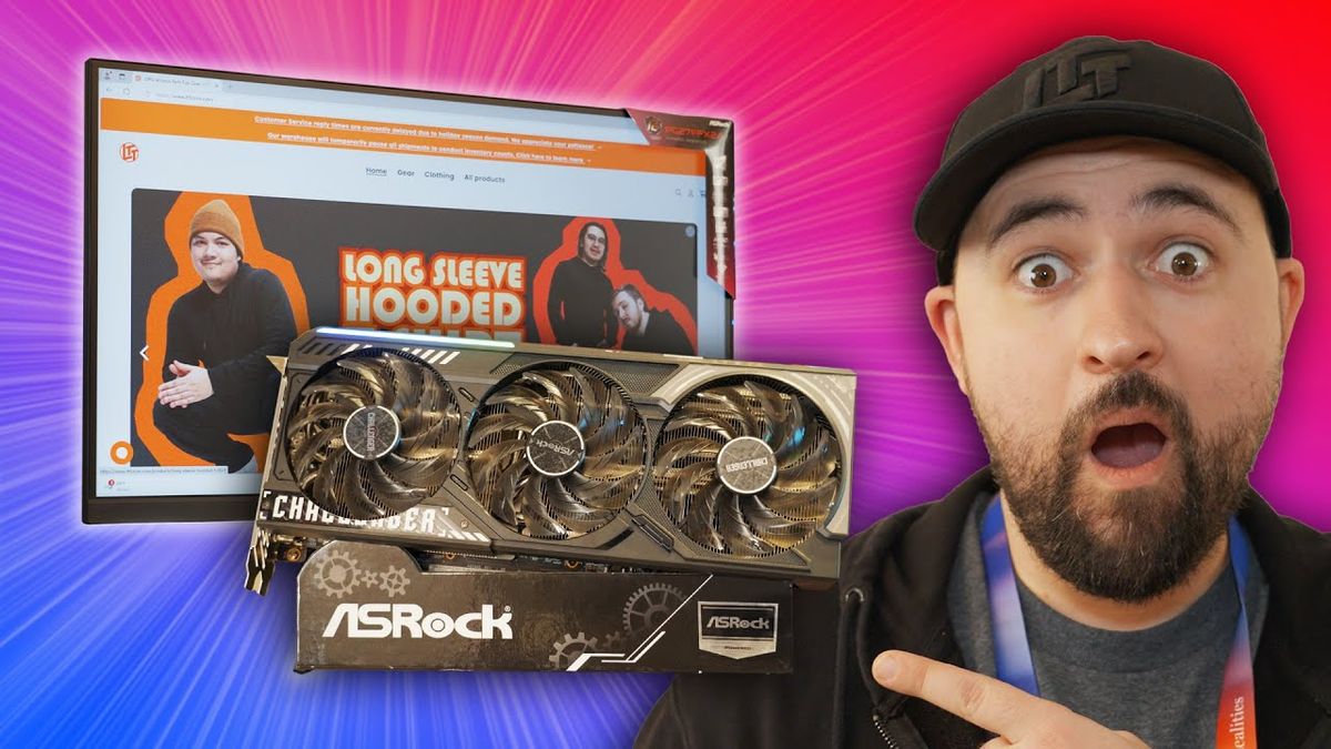 Thumbnail image for the video titled "I Found AMD's New RX 9070 Graphics Cards! - ASRock at CES 2025" from the ShortCircuit channel, featuring a close-up of the RX 9070 graphics card with vibrant lighting effects and the ASRock logo prominently displayed.