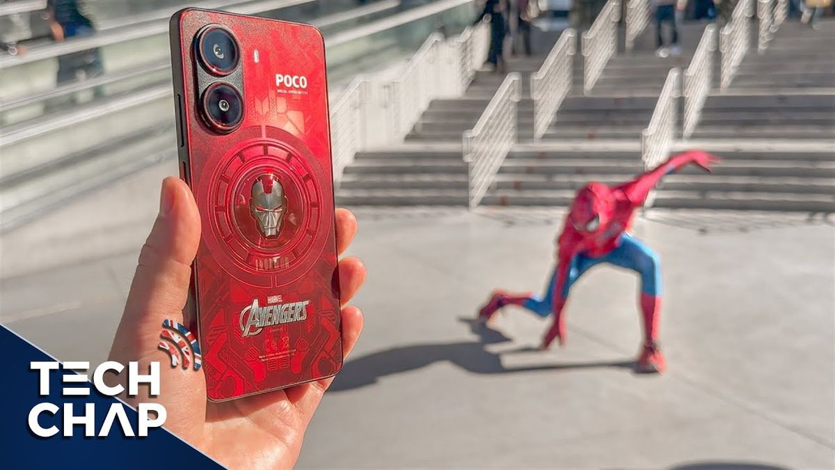 Video thumbnail showing The Tech Chap holding the POCO X7 and X7 Pro boxes with a surprised expression, surrounded by tech gadgets, with the text "POCO X7 & X7 Pro Unboxing & Impressions - HOW MUCH!?" displayed prominently.