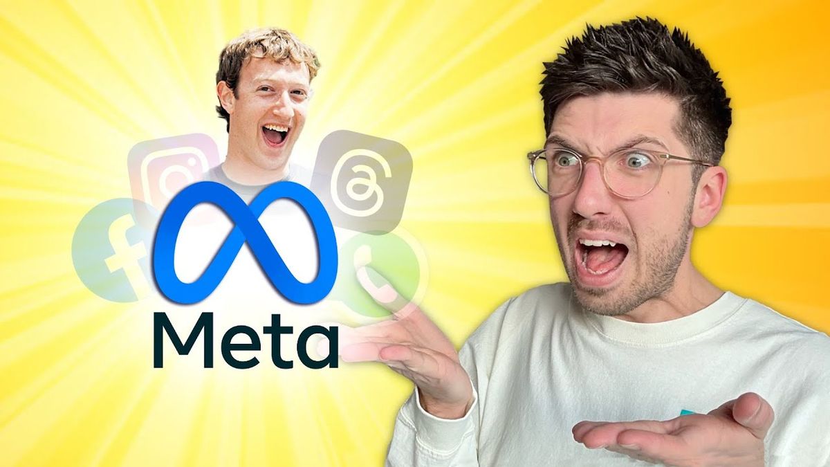 Thumbnail for the video "Meta - So Ein Scheiss!" from the channel AlexiBexi, featuring a frustrated expression on AlexiBexi's face with bold text overlay saying "So Ein Scheiss!" and a stylized Meta logo in the background.